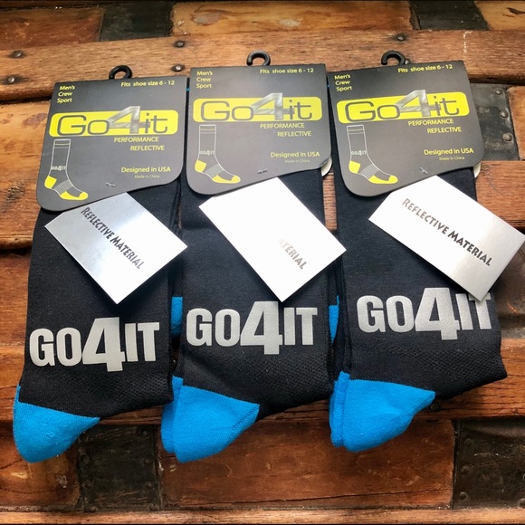 3 pack Men’s reflective athletic crew socks - Picture 1 of 2
